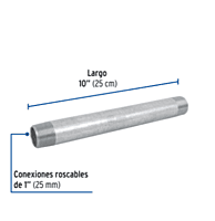 Niple, acero galvanizado, 1 x 10', cedula 40 - CG-427 / 48826 Niple, acero galvanizado, 1 x 10', cedula 40 - CG-427 / 48826