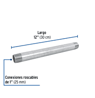 Niple, acero galvanizado, 1 x 12', cedula 40 - CG-428 / 48827 Niple, acero galvanizado, 1 x 12', cedula 40 - CG-428 / 48827