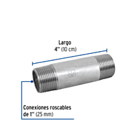 Niple, acero galvanizado, 1' x 4', cédula 40 - CG-418 / 47533 Niple, acero galvanizado, 1' x 4', cédula 40 - CG-418 / 47533