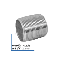 Niple, acero galvanizado, cuerda corrida, 1-1/4' - CG-474 / 48789 Niple, acero galvanizado, cuerda corrida, 1-1/4' - CG-474 / 48789