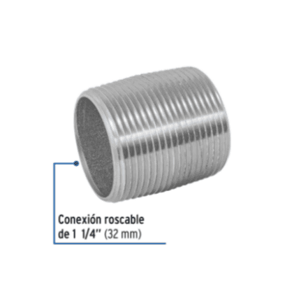 Niple, acero galvanizado, cuerda corrida, 1-1/4' - CG-474 / 48789 Niple, acero galvanizado, cuerda corrida, 1-1/4' - CG-474 / 48789