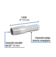 Niple galvanizado tipo botella, 1/2' - CG-480 / 48175 Niple galvanizado tipo botella, 1/2' - CG-480 / 48175