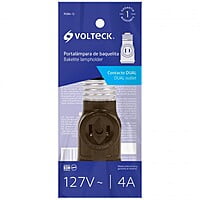 Portalámpara de baquelita, doble contacto, Volteck - POBA-12 / 46511 Portalámpara de baquelita, doble contacto, Volteck - POBA-12 / 46511