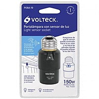 Portalámpara de PVC, con sensor de luz, Volteck - POBA-19 / 46516 Portalámpara de PVC, con sensor de luz, Volteck - POBA-19 / 46516