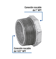 Reducción bushing, acero galvanizado, 1-1/2 x 1' - CG-239 / 48779 Reducción bushing, acero galvanizado, 1-1/2 x 1' - CG-239 / 48779