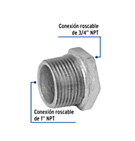Reducción bushing, acero galvanizado, 1'x 3/4' - CG-233 / 47505 Reducción bushing, acero galvanizado, 1'x 3/4' - CG-233 / 47505