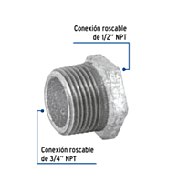 Reducción bushing, acero galvanizado, 3/4 x 1/2' - CG-231 / 47503 Reducción bushing, acero galvanizado, 3/4 x 1/2' - CG-231 / 47503