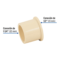 Reducción Bushing CPVC 1-1/4' x 1/2' - CPVC-234 / 48938 Reducción Bushing CPVC 1-1/4' x 1/2' - CPVC-234 / 48938