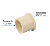 Reducción bushing de CPVC, 1' X 3/4' - CPVC-233 / 45064 Reducción bushing de CPVC, 1' X 3/4' - CPVC-233 / 45064