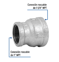 Reducción campana, acero galvanizado, 1-1/4 x 1' - CG-296 / 48763 Reducción campana, acero galvanizado, 1-1/4 x 1' - CG-296 / 48763