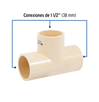 Tee sencilla CPVC 1-1/2' - CPVC-765 / 48936 Tee sencilla CPVC 1-1/2' - CPVC-765 / 48936