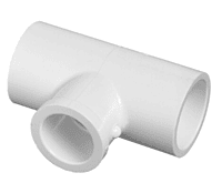 Tee sencilla de PVC, 2' - PVC-766 / 45534 Tee sencilla de PVC, 2' - PVC-766 / 45534