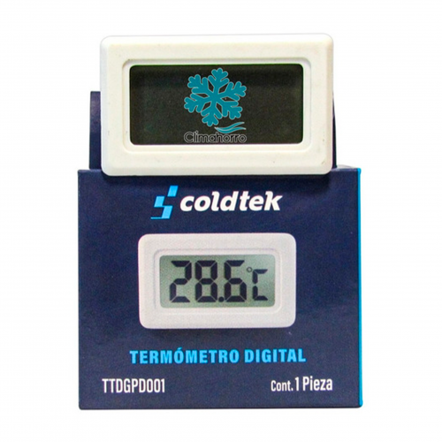 TTDGPD001 - Termómetro Digital de Pared para 2 Baterías, Rango -50°C a 70°C, - Coldtek