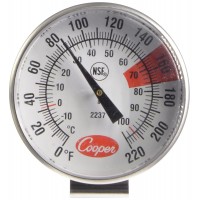 123186 - Termómetro de espresso con clip 1 3/4, Rango  0° a 220°F / -10 a 104°C  - Cooper Atkins