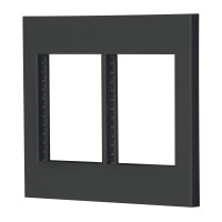 Placa 2 ventanas, 6 módulos, línea Española, color negro PP6M-EN Volteck