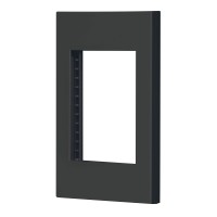 Placa 2 ventanas, 1 módulo, línea Española, color negro PPDO-EN Volteck