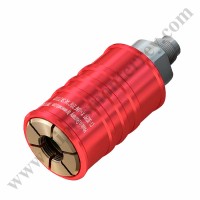 Conector TW111 R410A para el Llenado de Refrigerantes R410A, Color Rojo (alta presión), Máx. 42 Bar, Rosca Externa UNF 1/2"-20 (5/16" SAE J513-45°), Weh