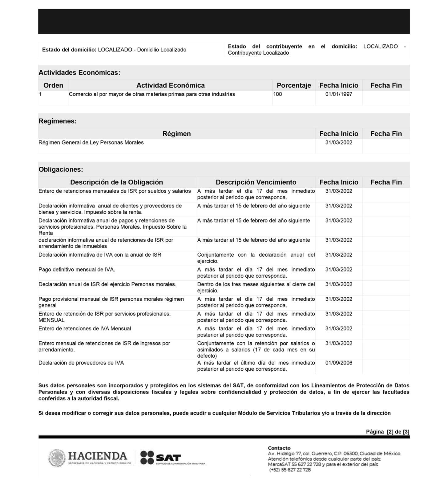 CONSTANCIA DE SITUACIÓN FISCAL