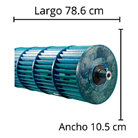 Turbina Para Minisplit Mirage 2Ton Eh261P Largo 78.6Cm Ancho 10.5 Cm - Opresor Externo - 09Vlms261Te69 Turbina Para Minisplit Mirage 2Ton Eh261P Largo 78.6Cm Ancho 10.5 Cm - Opresor Externo - 09Vlms261Te69