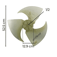 Aspa Para Minisplit, Condensador, Diámetro Exterior 52.5 Cm, Ancho 12.9 Cm, Flecha 1/2, derecha 3 Hojas - 10335008 Aspa Para Minisplit, Condensador, Diámetro Exterior 52.5 Cm, Ancho 12.9 Cm, Flecha 1/2, derecha 3 Hojas - 10335008