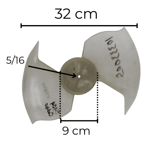 Aspa Para Minisplit, Evaporador Diámetro Exterior 32.5 Cms, Diámetro Exterior 9 Cms -5404 -10333005 Aspa Para Minisplit, Evaporador Diámetro Exterior 32.5 Cms, Diámetro Exterior 9 Cms -5404 -10333005