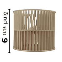 Turbina Evaporador Largo 6 11/16 Ancho 8 Flecha 1/2 CW Derecha - 10455200003 Turbina Evaporador Largo 6 11/16 Ancho 8 Flecha 1/2 CW Derecha - 10455200003