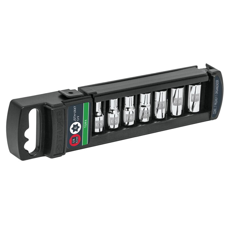 Juego de 7 dados torx cuadro 1/4' - JDTH-1/4X7 / 10027 Juego de 7 dados torx cuadro 1/4' - JDTH-1/4X7 / 10027