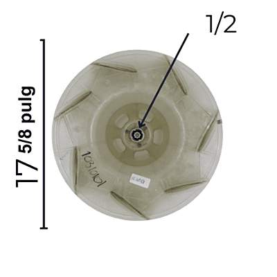 Turbina Evaporador Largo 17 5/8 Ancho 7 Flecha 1/2 CW Derecha- 10310101