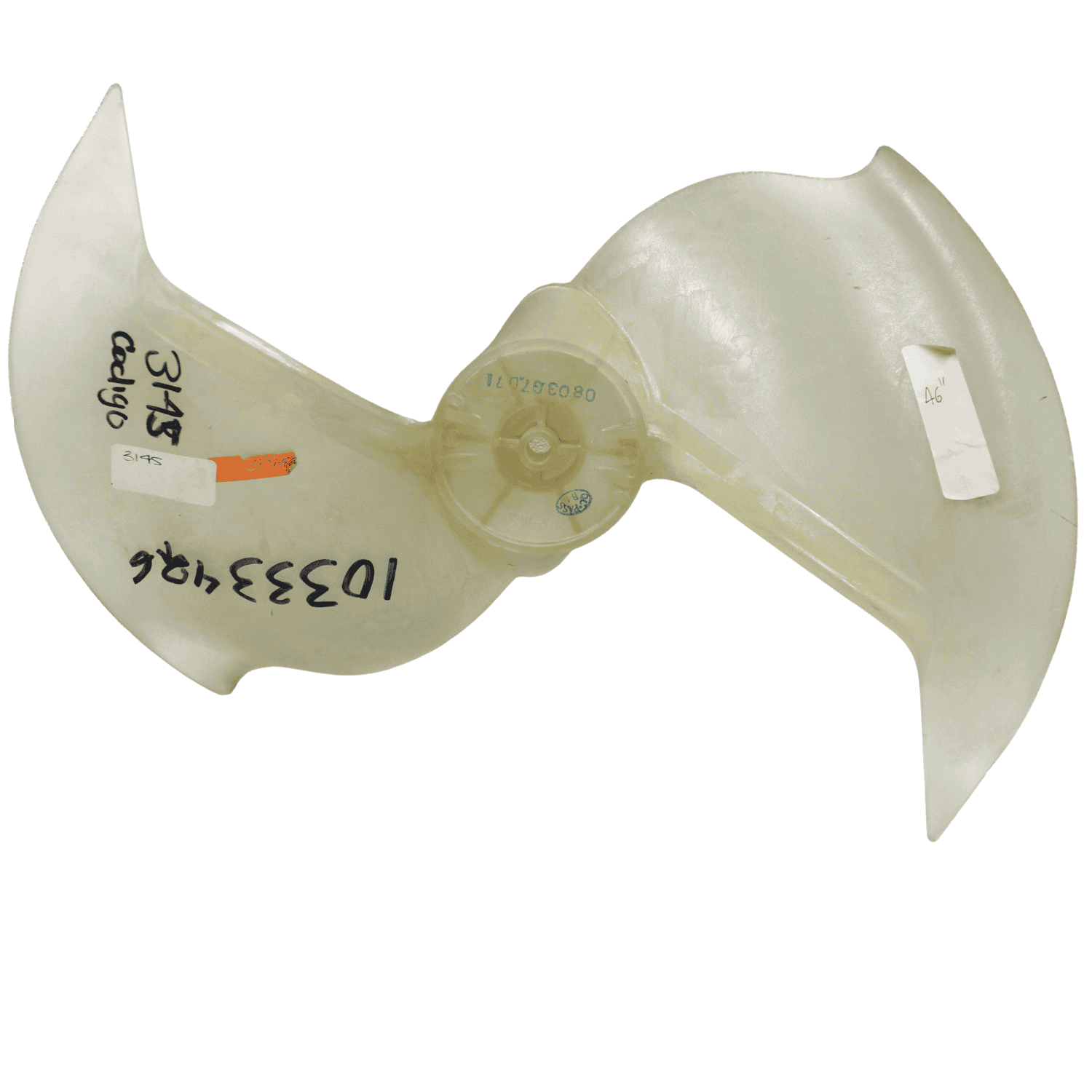 Aspa para Minisplit Condensador 1.5 Ton Largo 47.1cm Ancho Aro 15.6cm Flecha 7/16 CCW Izquierda Hojas 2 -10333426