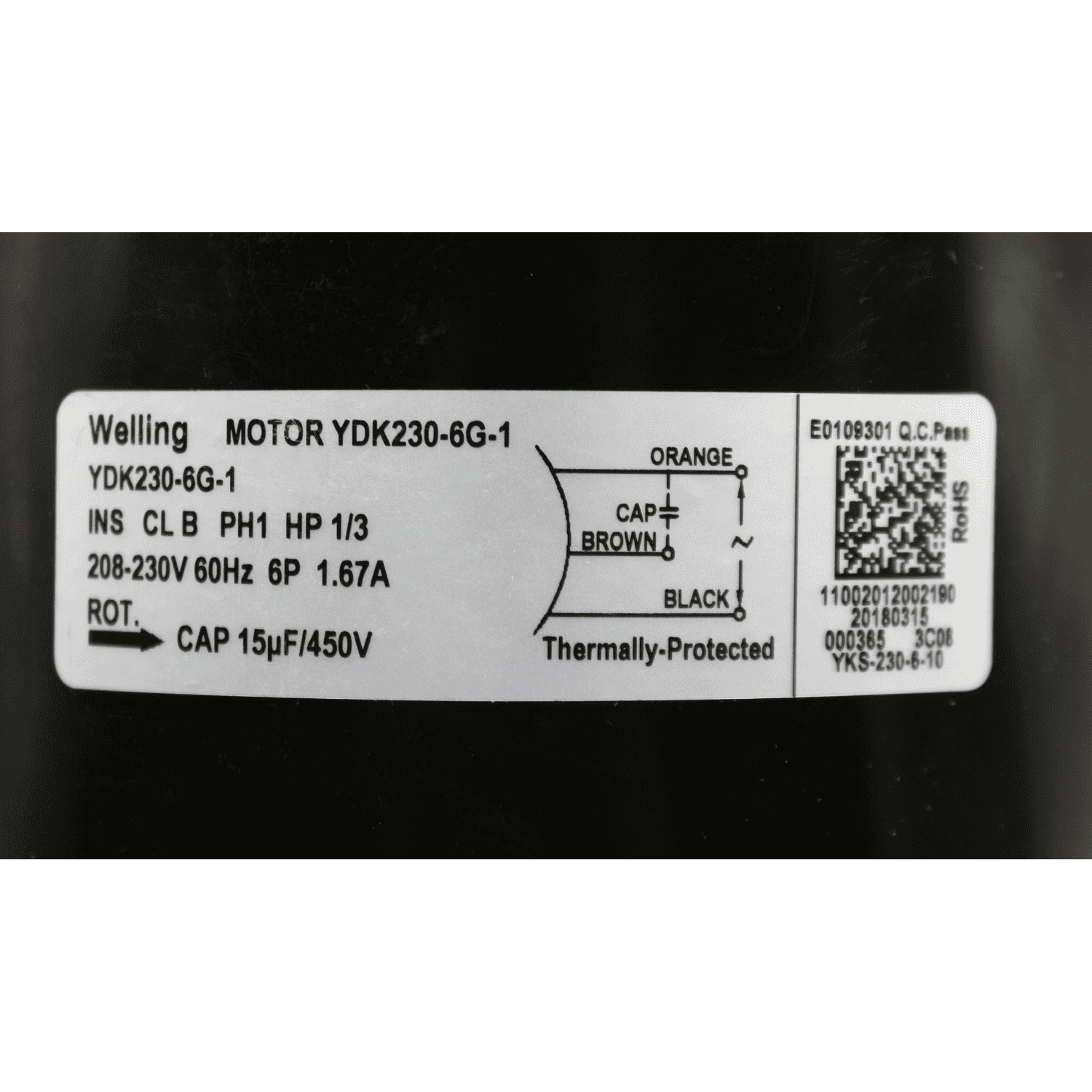 Motor Condensador 4 Y 5 TON 220V, MOD: YKS-230-6-10 - 11002012002190