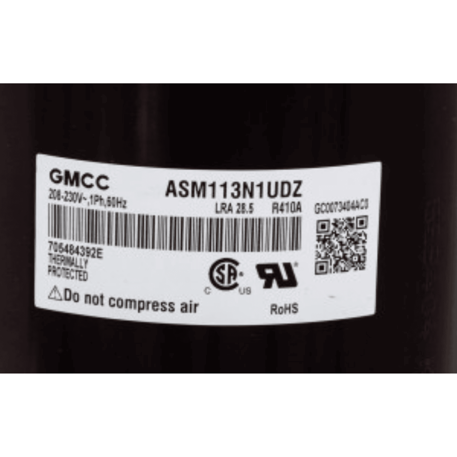 Compresor 1Ton, Mirage, 220V, R410A, Mod. ASM113N1UDZ, LRA: 28.5 - 11223003000262