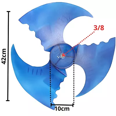 Aspa Condensador Para Minisplit Mirage Largo 42cm, Ancho Aro 10cm, Flecha 3/8 -11320009000063