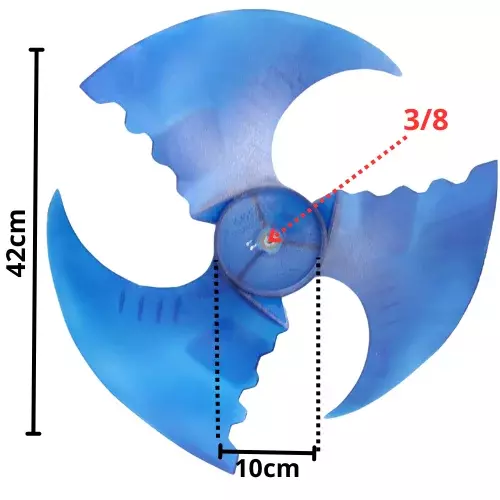 Aspa Condensador Para Minisplit Mirage Largo 42cm, Ancho Aro 10cm, Flecha 3/8 -11320009000063 Aspa Condensador Para Minisplit Mirage Largo 42cm, Ancho Aro 10cm, Flecha 3/8 -11320009000063