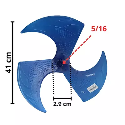 Aspa Condensador Largo 41cm, Ancho 2.9 cm, Flecha 5/16- 11320009000074