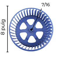Turbina De Ventana Largo 8 Ancho 3 1/16 Flecha 7/16 CCW Derecha- 12100103000052 Turbina De Ventana Largo 8 Ancho 3 1/16 Flecha 7/16 CCW Derecha- 12100103000052