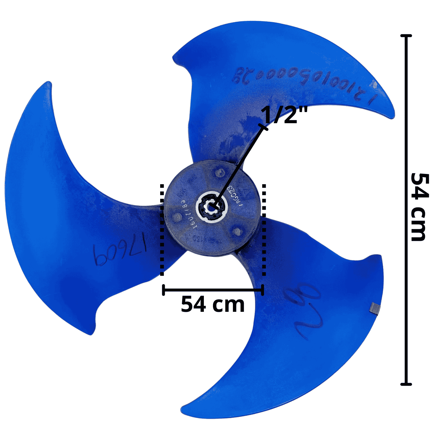 Aspa Condensador Para MiniSplit Mirage 2T Largo 54cm Ancho 13cm Flecha 1/2 3 Hojas - 12100105000028 Aspa Condensador Para MiniSplit Mirage 2T Largo 54cm Ancho 13cm Flecha 1/2 3 Hojas - 12100105000028