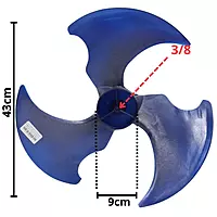 Aspa Condensador Para MiniSplit Mirage 1.5T, Largo 43cm, Ancho Aro 9cm, Flecha 3/8 - 12100105000051 Aspa Condensador Para MiniSplit Mirage 1.5T, Largo 43cm, Ancho Aro 9cm, Flecha 3/8 - 12100105000051