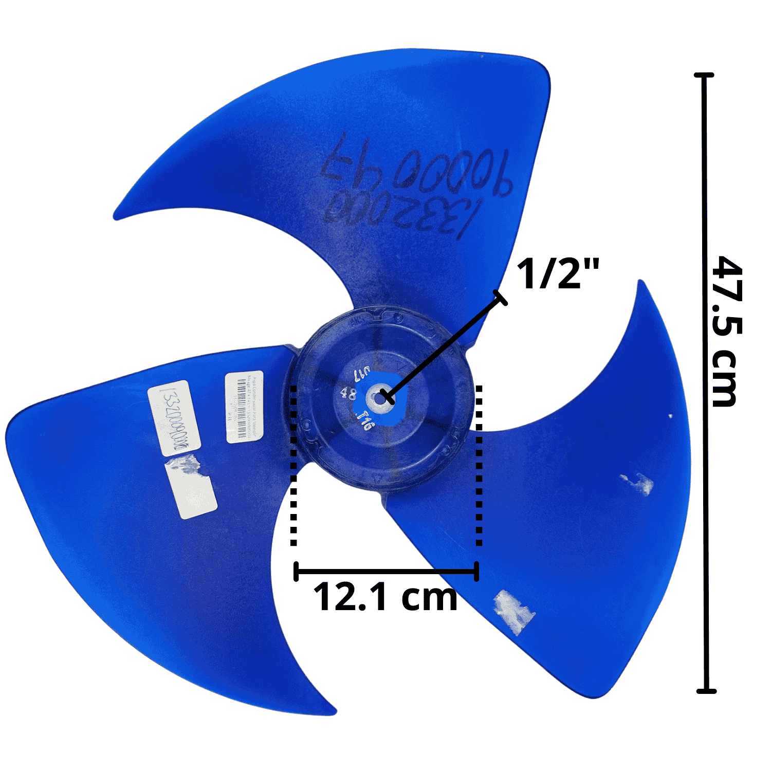 Aspa Condensador Para Minisplit Mirage Largo 47.5cm x Ancho Aro 12.1cm Flecha 1/2 Rotación CW - 13320009000047