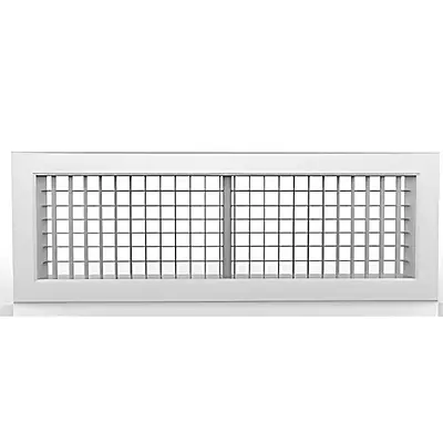 Rejilla de Inyeccion Doble Deflexion Aleta Aerodinamica en Aluminio Extruido (24" X 8", Blanco) - RIDDAAE24X24B