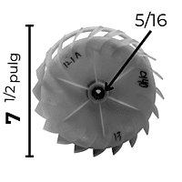 Turbina Secadora Automatica 22KG SMG022 Largo 3 3/16 Ancho 7 1/2 Flecha 5/16 - 12138200000140 Turbina Secadora Automatica 22KG SMG022 Largo 3 3/16 Ancho 7 1/2 Flecha 5/16 - 12138200000140