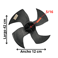 Aspa Para Minisplit, Condensador, 1.5 Toneladas, Diámetro Exterior 40 Cm, Altura 11.5 Cm, Flecha 5/16, Derecha, 4 Hojas -222401090036 -3034 Aspa Para Minisplit, Condensador, 1.5 Toneladas, Diámetro Exterior 40 Cm, Altura 11.5 Cm, Flecha 5/16, Derecha, 4 Hojas -222401090036 -3034