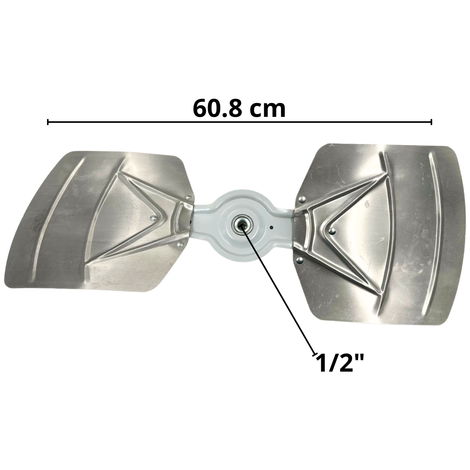 Aspas de Aluminio 2 hojas Flecha 1/2 Largo 60.8 cm Con buje de clima central 3 Ton Giro Cw York - 2625515000