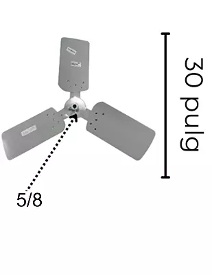 Aspa de Aluminio Largo 30 X 5/8Pulg x 3 Hojas  - 2625579000