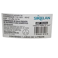 Compresor Sikelan MODELO ADW51T6 HP 1/5 (V/HZ) 110-120/50-60 , CMRESK015 , ERO Compresor Sikelan MODELO ADW51T6 HP 1/5 (V/HZ) 110-120/50-60 , CMRESK015 , ERO