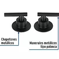 Juego de 2 manerales para regadera, palanca, negro, Tubig, 46877 - TBMR-62M Juego de 2 manerales para regadera, palanca, negro, Tubig, 46877 - TBMR-62M