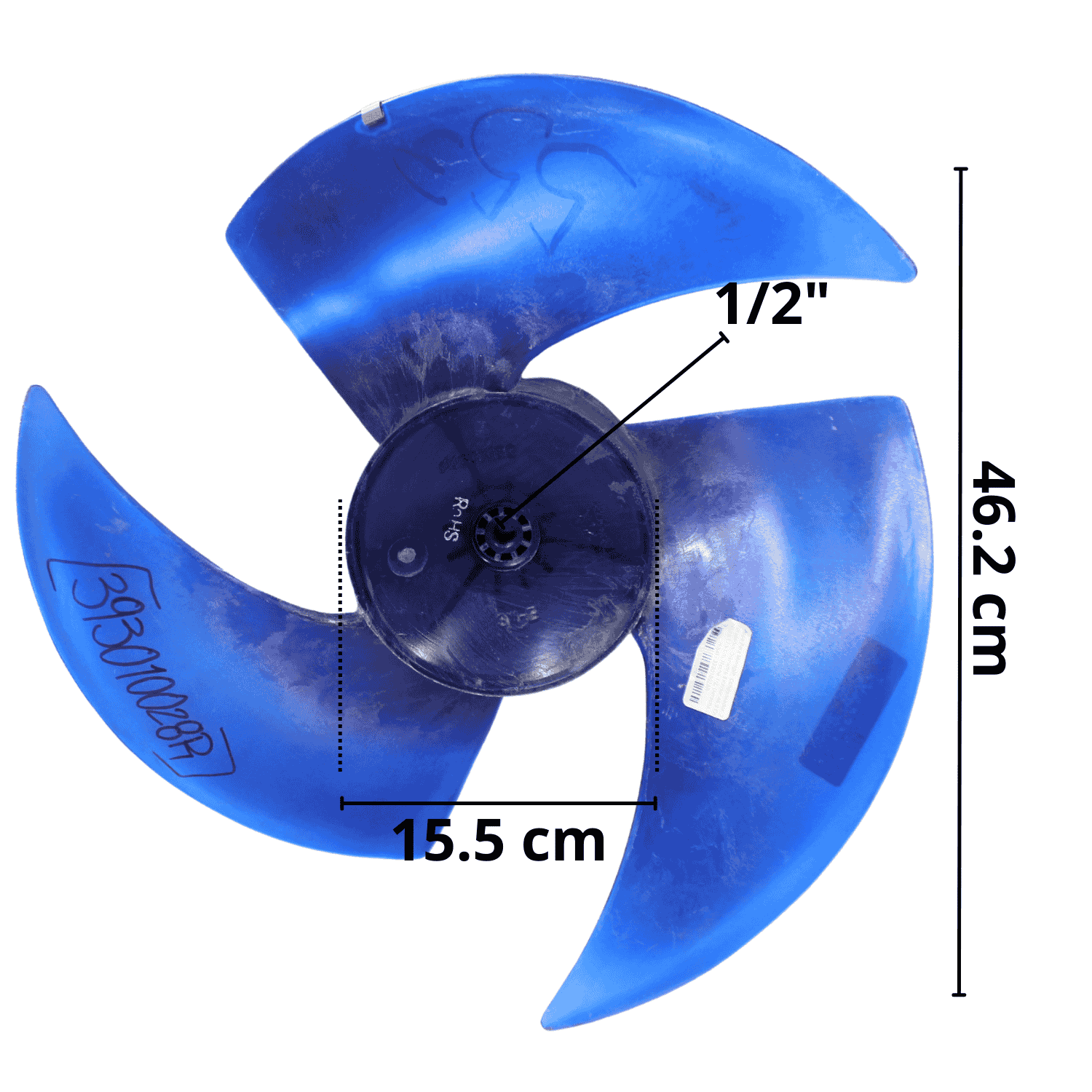 Aspa Para Minisplit, Condensador, 2 Toneladas, Largor 46.2Cm Ancho Aro 15.5Cm Flecha 1/2 CW Derecha 3 Hojas - 393010028R