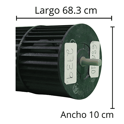 Turbina para MiniSplit Mirage 1.5Ton Largo 68.3cm Ancho 10cm Opresor Externo MMEC1821C  H - 8101164-2