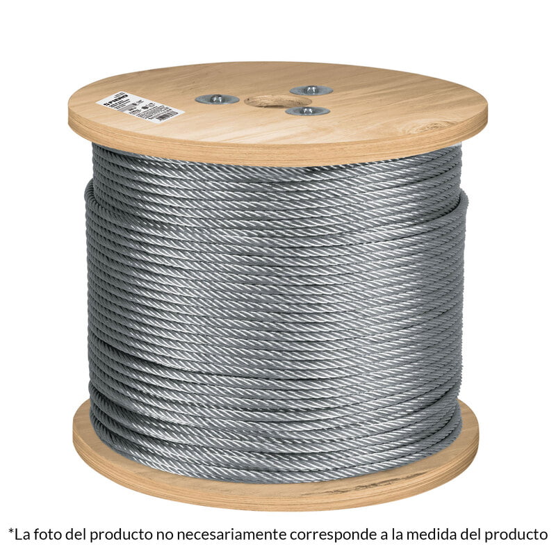 Metro de cable flexible 3/8' de acero 7x19 hilos, 75 m - CAB-3/8F / 48817