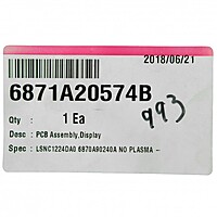 Tarjeta Receptora De Señal Para Minisplit, Evaporador - 6871A20574B Tarjeta Receptora De Señal Para Minisplit, Evaporador - 6871A20574B