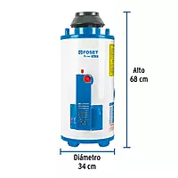 Calentador de Paso, 9L, encendido elect, gas LP, 2 servicios - Foset/CALE-9PA - 47922